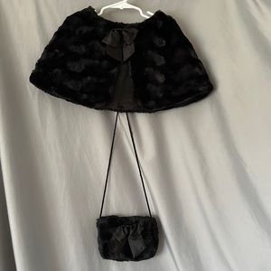 Copper key black velvet girls cape